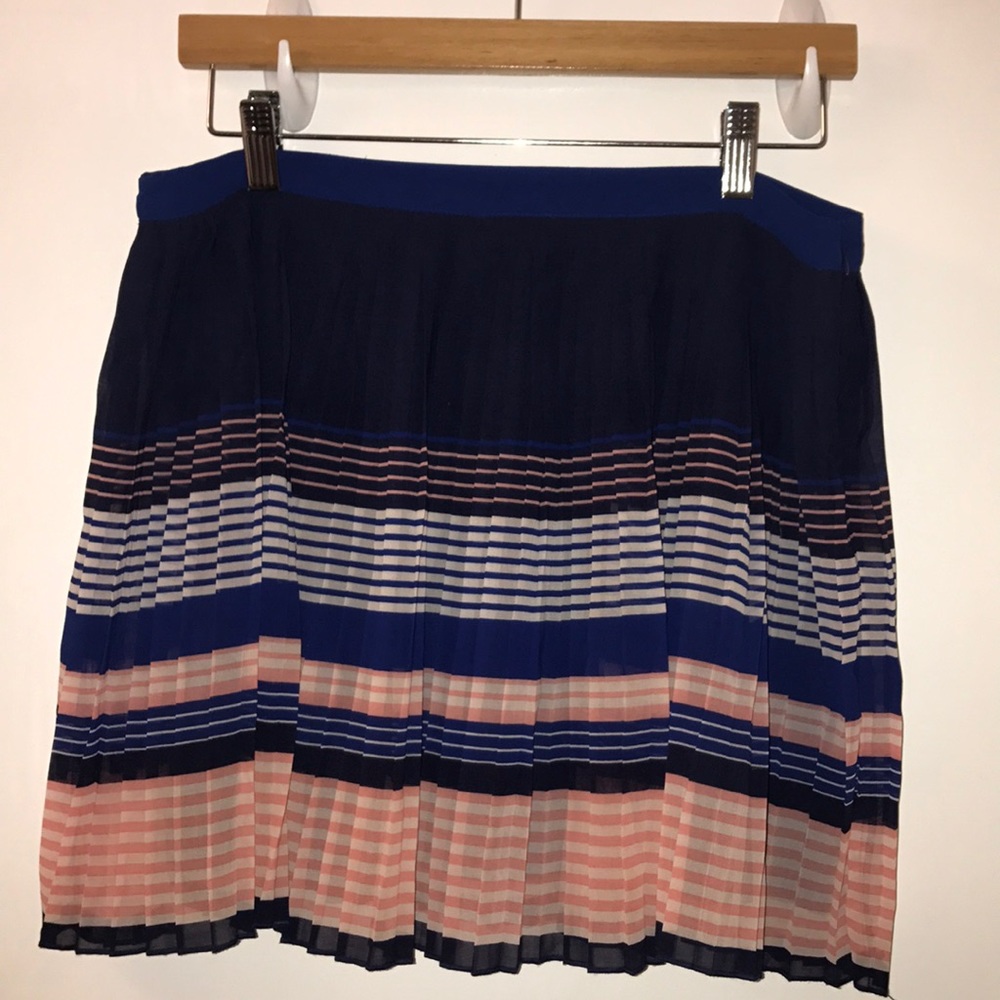 Pink and blue pleated skirt